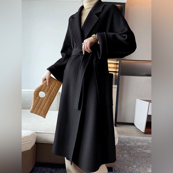 100% Wool Coat, black wool coat, NWT - Picture 11 of 14